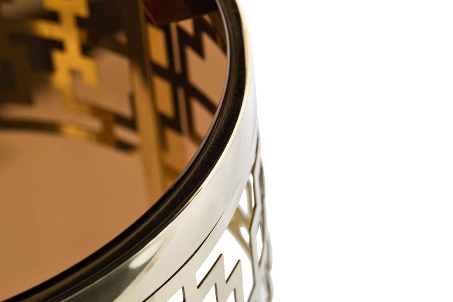 Стол журнальный стекло коричн./золото d35*70см (TT-00000172)