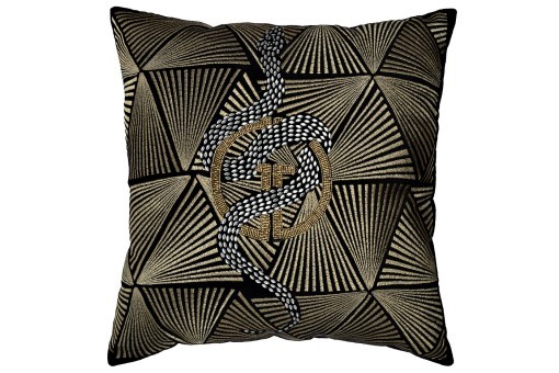 Подушка с бисером, стеклярусом и вышивкой "Антик" черный 45*45 (TT-00014436)