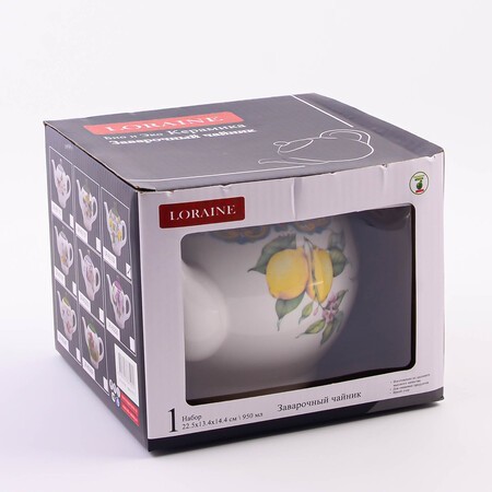 Заварочный чайник с крышкой 950мл Лимонный праздник доломит LR (60159) Заварочный чайник с крышкой 950мл Лимонный праздник доломит LR (60159)