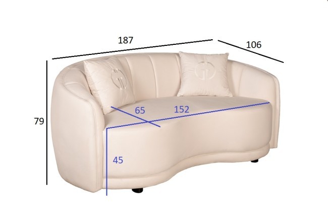 Диван двухместный бежевый 187*106*79см (без канта) (TT-00014756) Диван двухместный бежевый 187*106*79см (без канта) (TT-00014756)