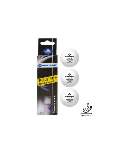 Мяч для настольного тенниса Donic 3* Champion ITTF, белый, 3 шт. (693469)