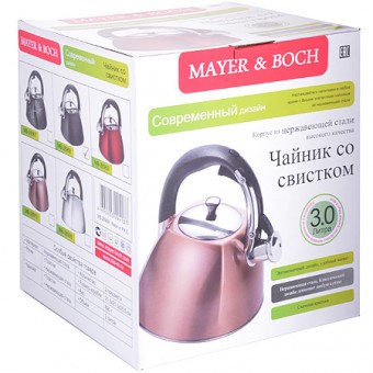 Чайник 3 л нерж/сталь со свистком Mayer&Boch (28970)