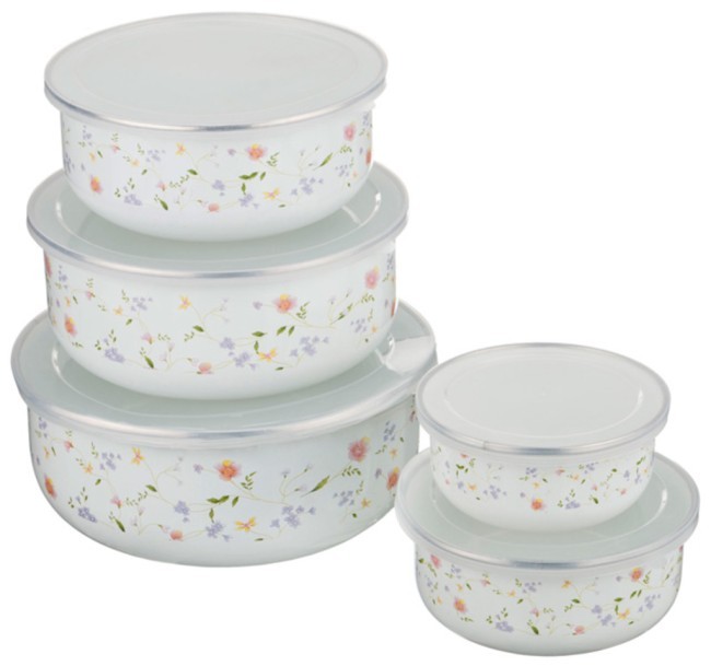 Набор мисок agness эмалированных с крышками 10 пр. 200/320/560/820/1080 мл Agness (934-284) Набор мисок agness эмалированных с крышками 10 пр. 200/320/560/820/1080 мл Agness (934-284)