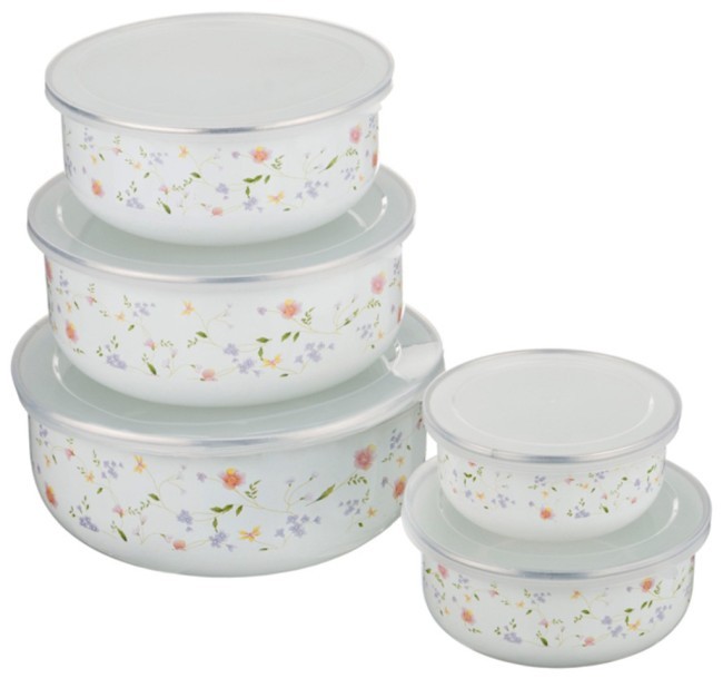 Набор мисок agness эмалированных с крышками 10 пр. 200/320/560/820/1080 мл Agness (934-284) Набор мисок agness эмалированных с крышками 10 пр. 200/320/560/820/1080 мл Agness (934-284)