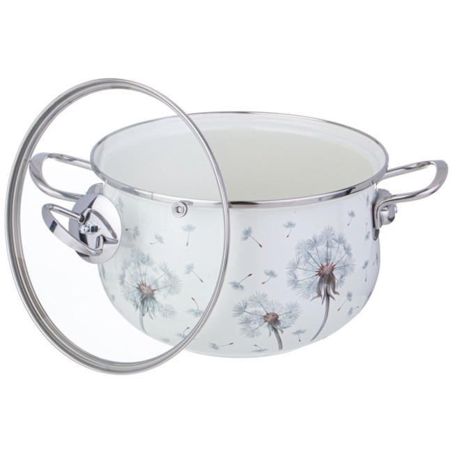 Кастрюля agness эмалированная со стеклянной крышкой серия "dandelion", 3,8 л диа. 22см Agness (943-058) Кастрюля agness эмалированная со стеклянной крышкой серия "dandelion", 3,8 л диа. 22см Agness (943-058)