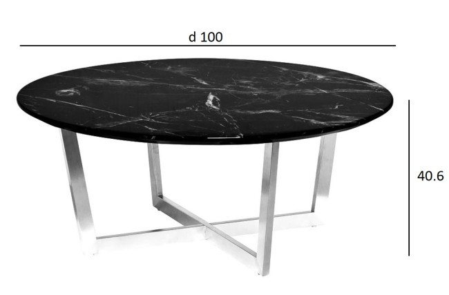 Стол журнальный Nero d100х40,6 см - TT-00001332