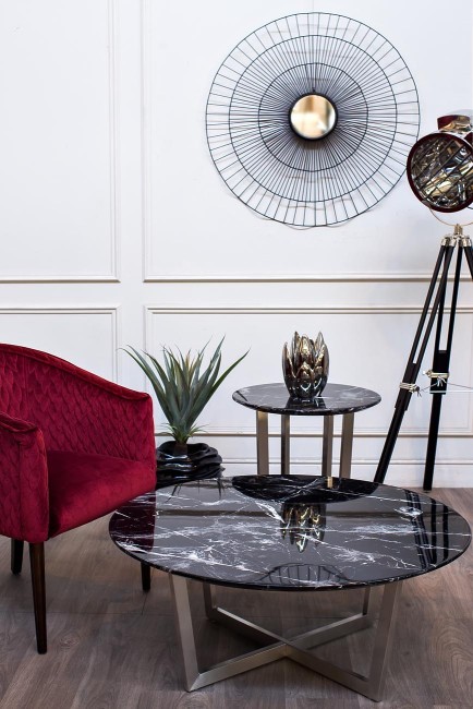 Стол журнальный Nero d100х40,6 см - TT-00001332