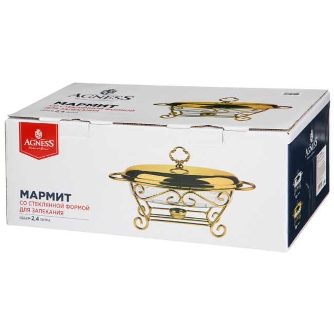 Мармит agness  овальный gold 2,4l Agness (781-501)