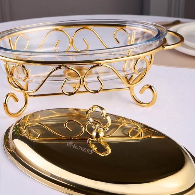 Мармит agness  овальный gold 2,4l Agness (781-501)