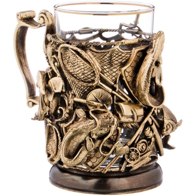 Стакан с подстаканником "рыбалка трофейный" 250 мл. ООО Пхк (385-226)