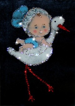 Картина С днем рождения с кристаллами Swarovski (1268)