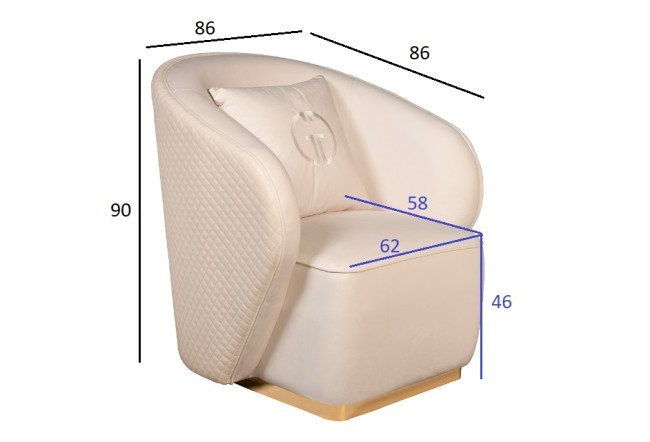 Кресло Olten, велюр кремовый 86*86*90см (без канта) (TT-00014757)
