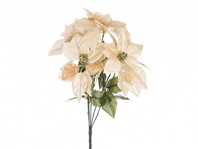 Цветок искусственный "букет пуансетий" высота=50 см. Lefard (241-1300)