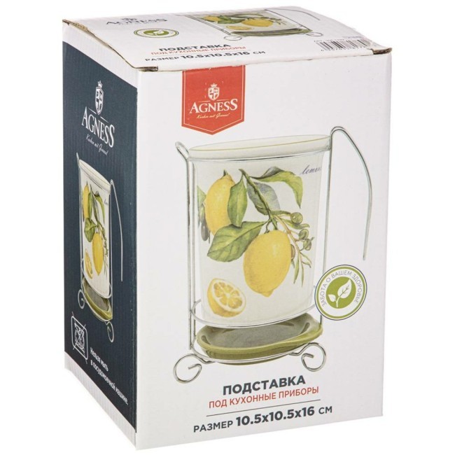 Подставка под кухонные приборы agness "лемон три" 10,5*16 см Agness (358-1789) Подставка под кухонные приборы agness "лемон три" 10,5*16 см Agness (358-1789)