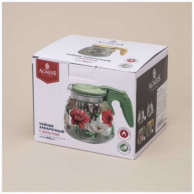 Заварочный чайник agness с фильтром "family farm" 900 мл. Agness (885-106) Заварочный чайник agness с фильтром "family farm" 900 мл. Agness (885-106)