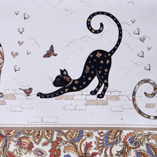 Скатерть " парижские коты" 110х140см ,белый ,100% хлопок ,твил с пропиткой Lefard (850-746-20)