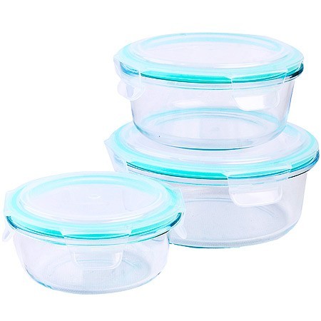 Набор контейнеров с крышками из 3 шт 360/600/900мл стекло/полипр Mayer&Boch (31011)