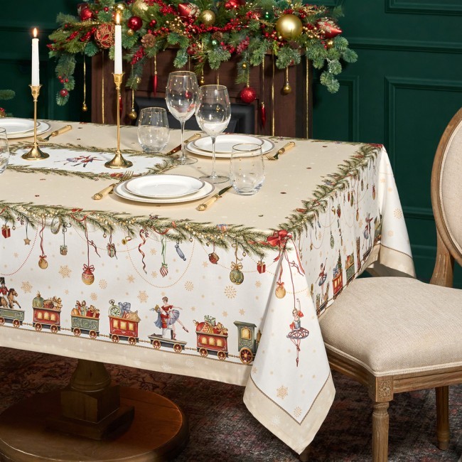 Скатерть "щелкунчик" 160х220см бежевый,100% хлопок,твил Lefard (850-757-21)