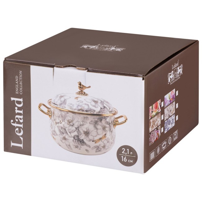 Кастрюля lefard эмалированная с крышкой серия фландрия, 2,1л, диа.16см Lefard (950-766) Кастрюля lefard эмалированная с крышкой серия фландрия, 2,1л, диа.16см Lefard (950-766)