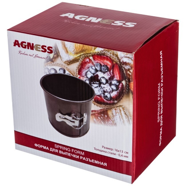 Форма для выпечки agness разъемная 16*13 см. антипригарное покрытие Agness (708-005)