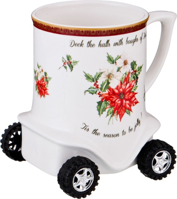 Кружка "пуансеттия" на колесиках 350 мл. Lefard (85-1440)