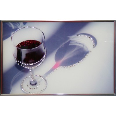 Картина Бокал вина с кристаллами Swarovski (2199)