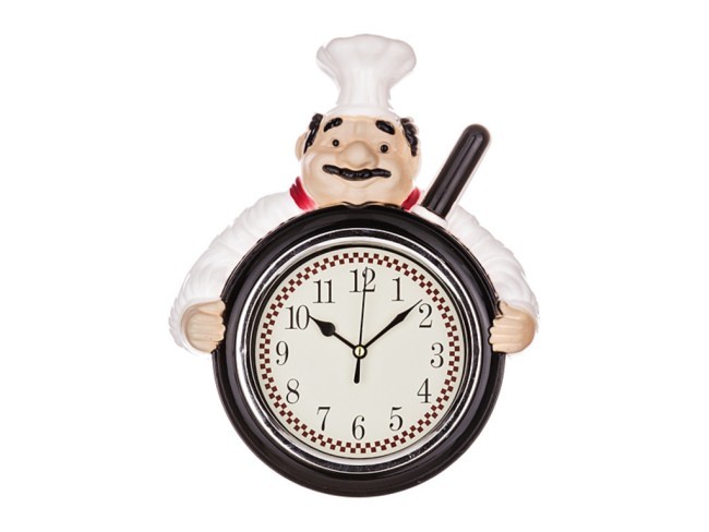 Часы настенные кварцевые "chef kitchen" 23,5*29,3*6 см.диаметр циферблата=13 см. Lefard (220-160)