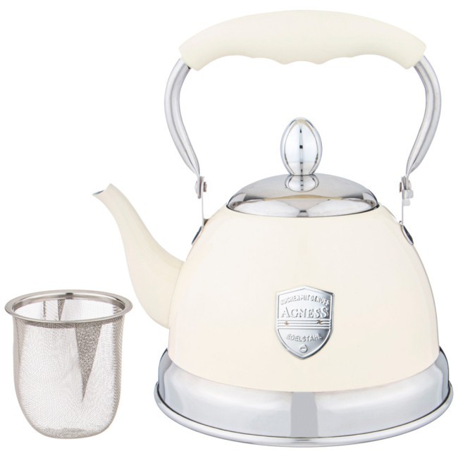 Чайник agness с фильтром, 1,0 л c индукцион. капсульным дном и складывающейся ручкой цвет: кремовый Agness (937-874) Чайник agness с фильтром, 1,0 л c индукцион. капсульным дном и складывающейся ручкой цвет: кремовый Agness (937-874)