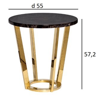 Стол журнальный Dark Emperador  d55х57,2 см (TT-00001028)