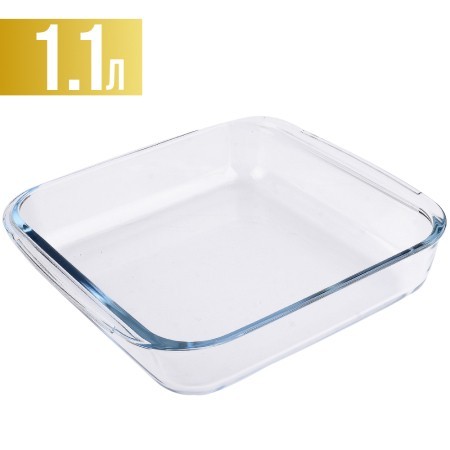 Жаровня стекло в коробке 1,1л 21х18,5х5см LR (31049)