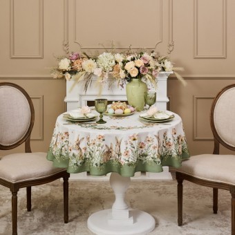 Скатерть круглая "sense" 190см ,зеленый 100%хлопок, твил с пропиткой Lefard (850-753-22)