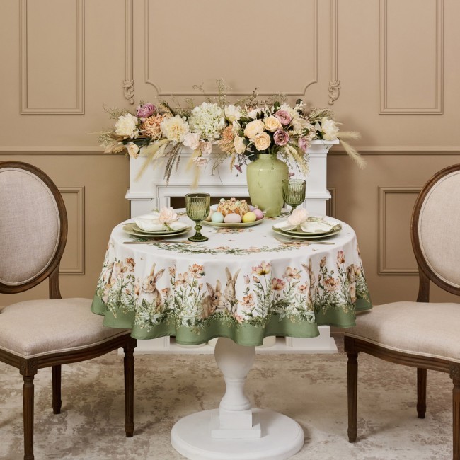 Скатерть круглая "sense" 190см ,зеленый 100%хлопок, твил с пропиткой Lefard (850-753-22)