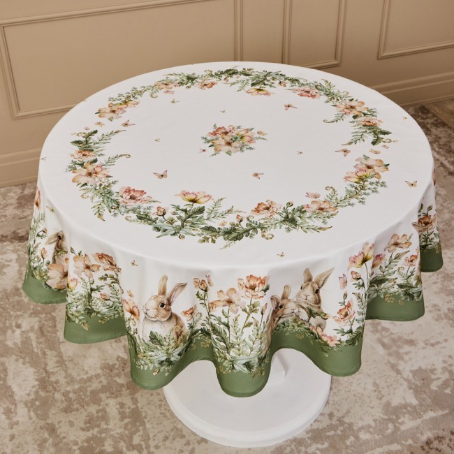 Скатерть круглая "sense" 190см ,зеленый 100%хлопок, твил с пропиткой Lefard (850-753-22)