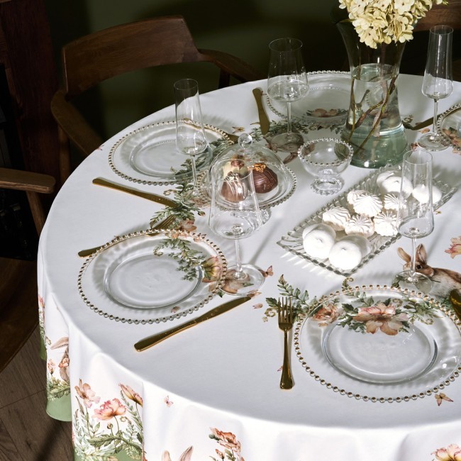 Скатерть круглая "sense" 190см ,зеленый 100%хлопок, твил с пропиткой Lefard (850-753-22)