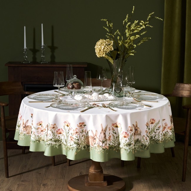 Скатерть круглая "sense" 190см ,зеленый 100%хлопок, твил с пропиткой Lefard (850-753-22)