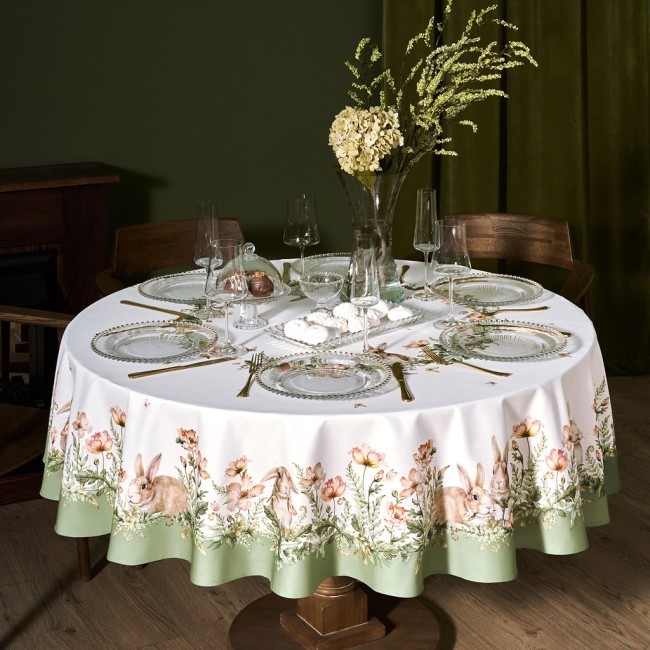 Скатерть круглая "sense" 190см ,зеленый 100%хлопок, твил с пропиткой Lefard (850-753-22)