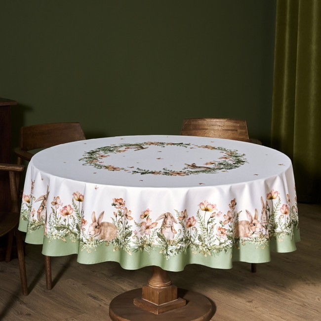 Скатерть круглая "sense" 190см ,зеленый 100%хлопок, твил с пропиткой Lefard (850-753-22)