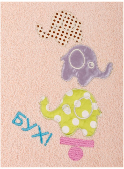 Полотенце махровое "слоники" 50х90, 100% хлопок, персик SANTALINO (850-560-10)