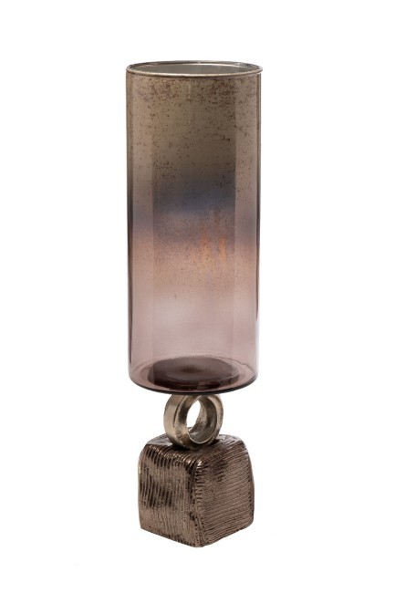 Ваза стекл. на металл. основании d13*53см (TT-00011727)