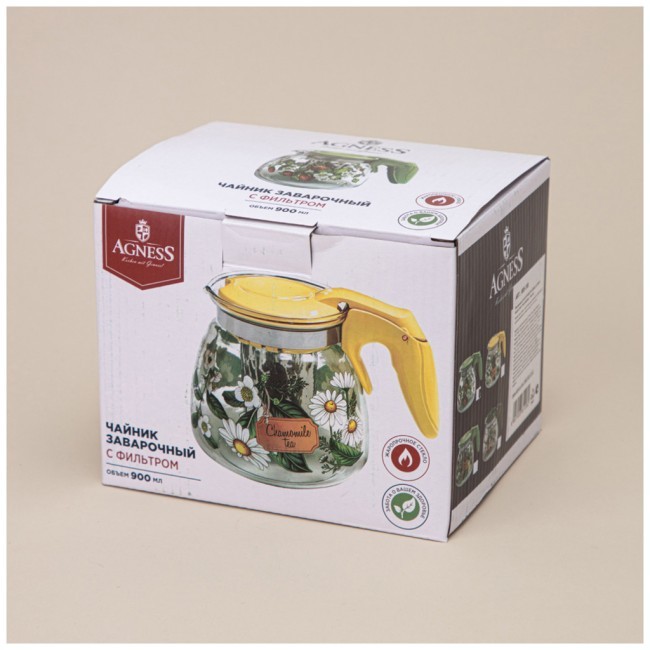Заварочный чайник agness с фильтром "земляника" 900 мл. Agness (885-108) Заварочный чайник agness с фильтром "земляника" 900 мл. Agness (885-108)