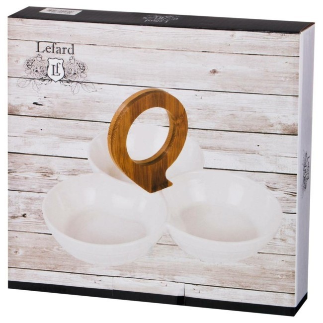 Менажница 3-х секционная lefard "native" 22,5*22,5 см. высота=15 см. Lefard (587-125)
