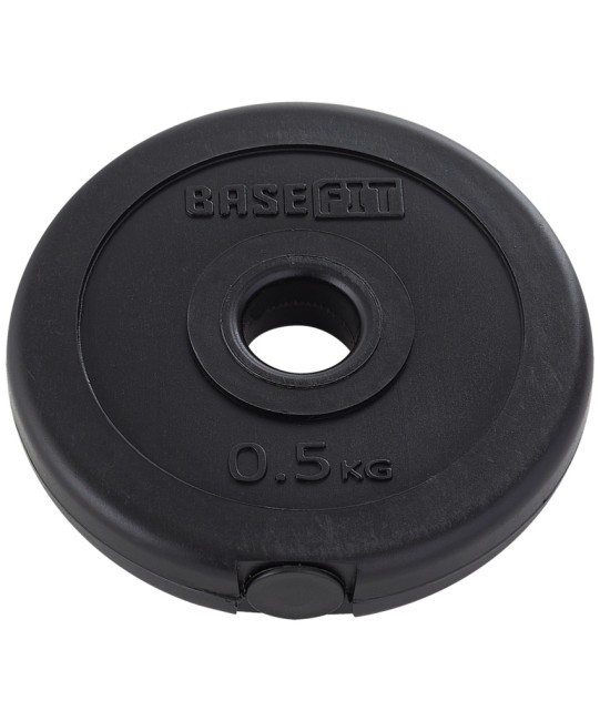 Диск пластиковый BASEFIT BB-203 d=26 мм, черный, 0,5 кг (1483988)