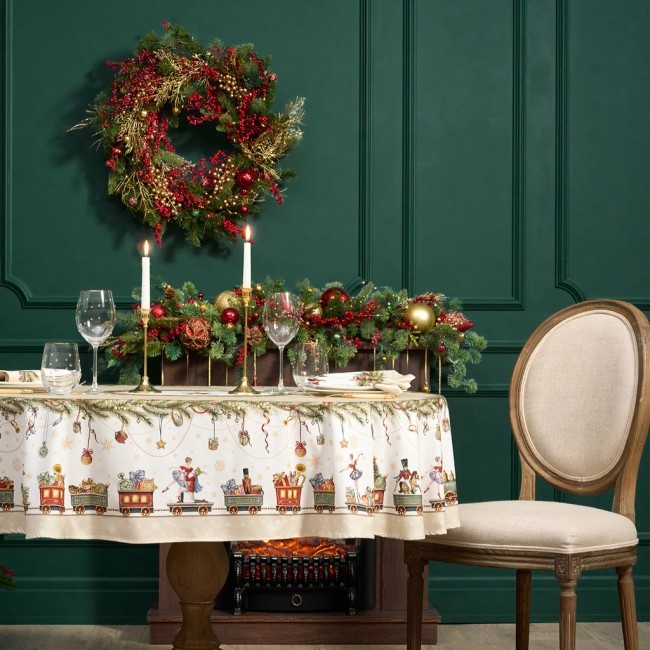 Скатерть  овальная  "щелкунчик" ,140х180см ,бежевый, 100% хлопок ,твил Lefard (850-757-4)