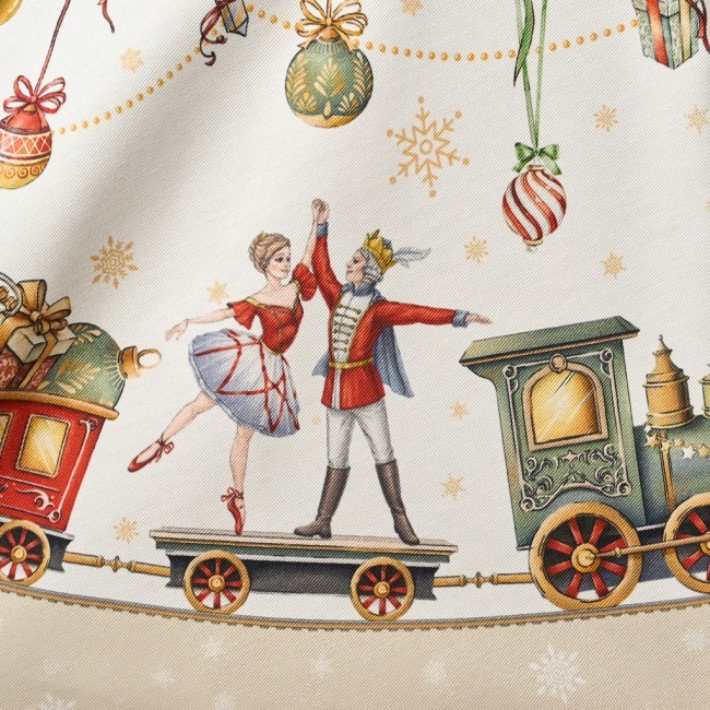 Скатерть  овальная  "щелкунчик" ,140х180см ,бежевый, 100% хлопок ,твил Lefard (850-757-4)