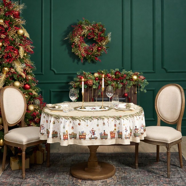 Скатерть  овальная  "щелкунчик" ,140х180см ,бежевый, 100% хлопок ,твил Lefard (850-757-4)