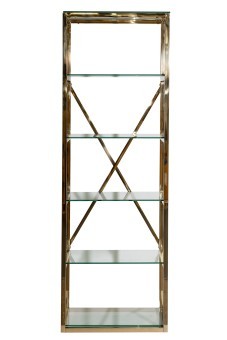 Стеллаж стекло прозр/золото 60*40*180см (TT-00014348)