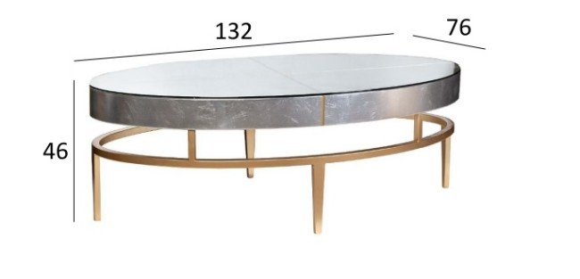 Стол журнальный "Futuro" серебристый 132*76*46см (TT-00006458) Стол журнальный "Futuro" серебристый 132*76*46см (TT-00006458)