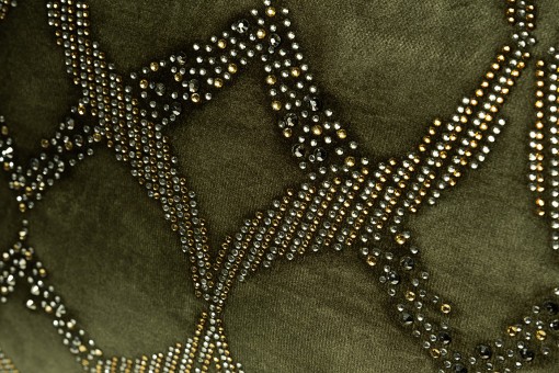 Подушка с бисером "Арабески" зеленая 30*50см (TT-00006752)