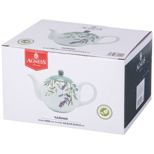 Чайник agness "лаванда" 22,5*13*14,5 см 900 мл Agness (358-2149)
