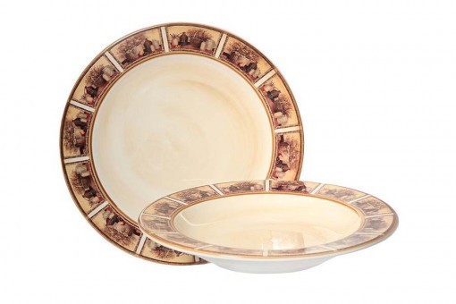 Набор тарелок Натюрморт: суповая 23,5 см и обеденная 25 см - LCS353V-AL LCS